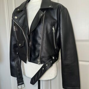 Black Leather Moto Jacket